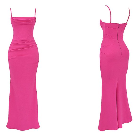 HOUSE OF CB 'Milena' Hot Pink Corset Maxi Dress NWOT - Picture 5 of 10